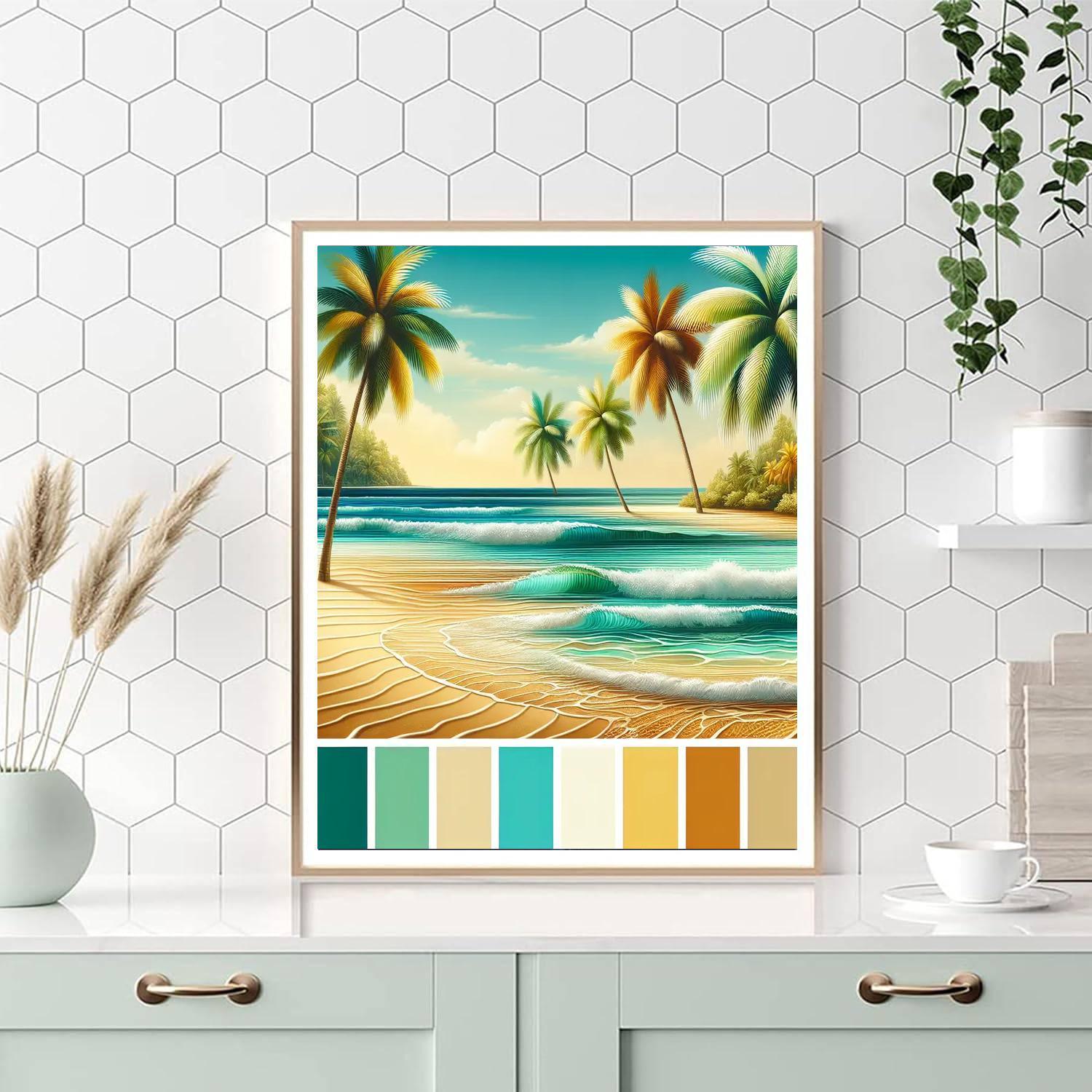 Glistening Beach Paradise Painting By Numbers Kit