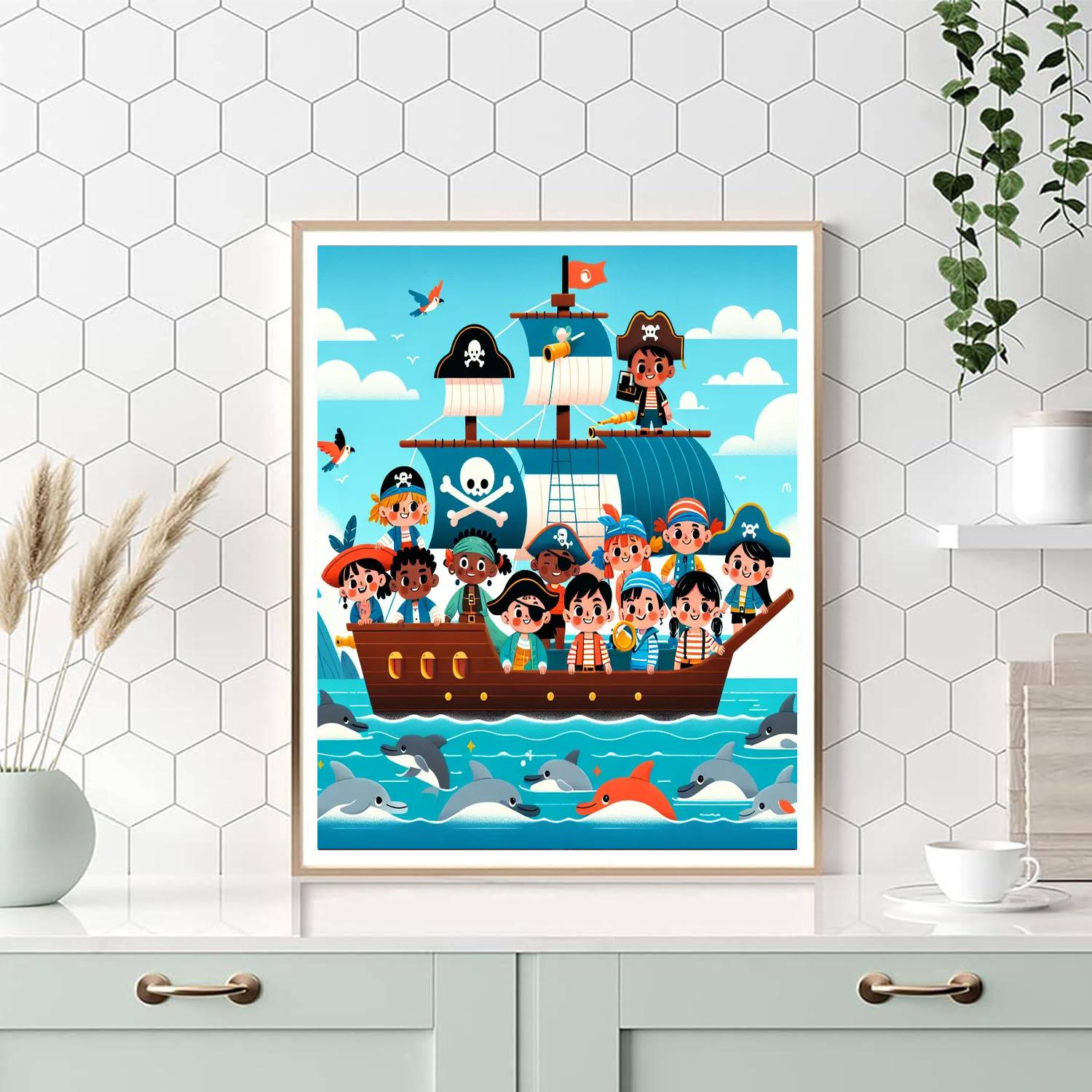Playful Pirate Ship Journey Paint By Numbers