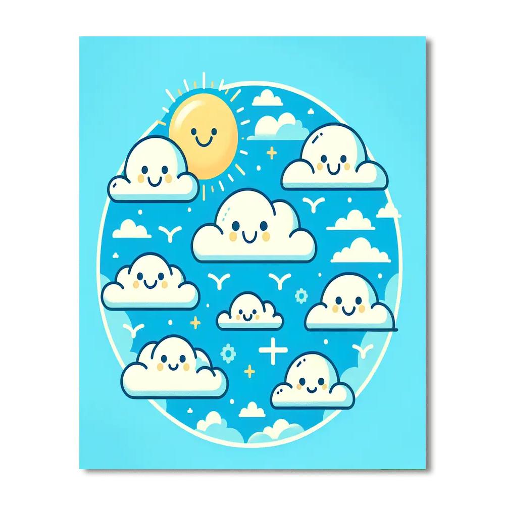 Cute Cloud Friends Paint By Numbers Kits