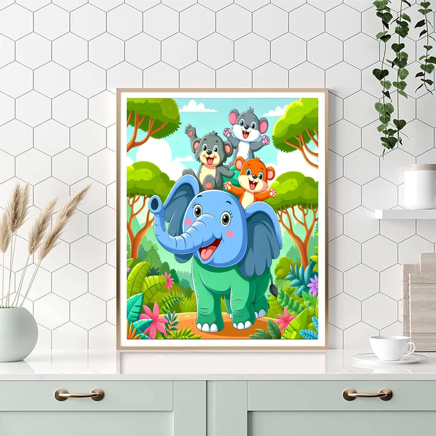 Jolly Jungle Joyride Painting Number Kit