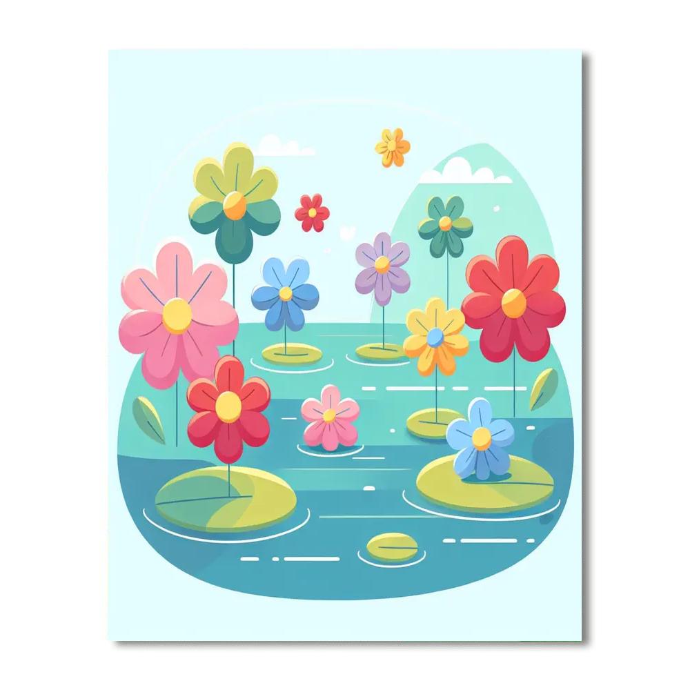 Floating Flower Festival Paint By Color