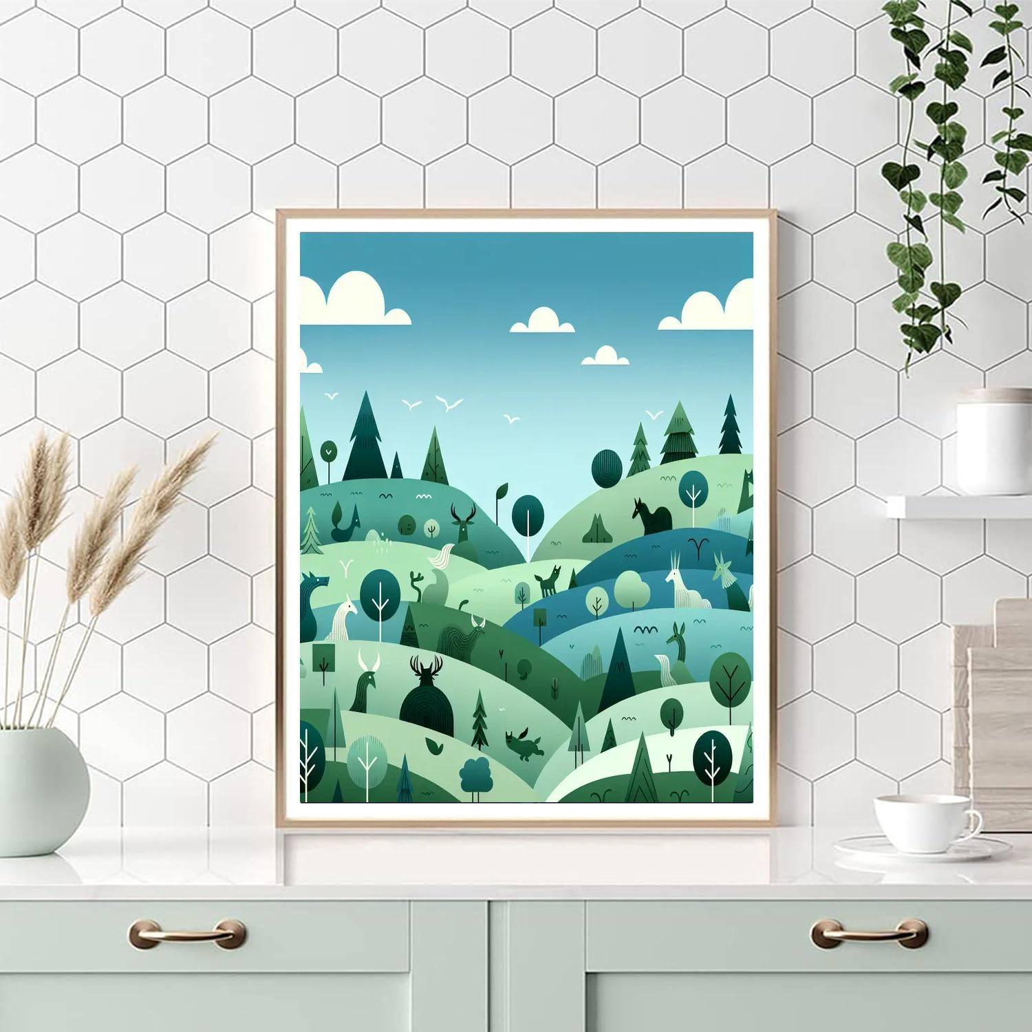 Enchanting Emerald Enclave Number Painting