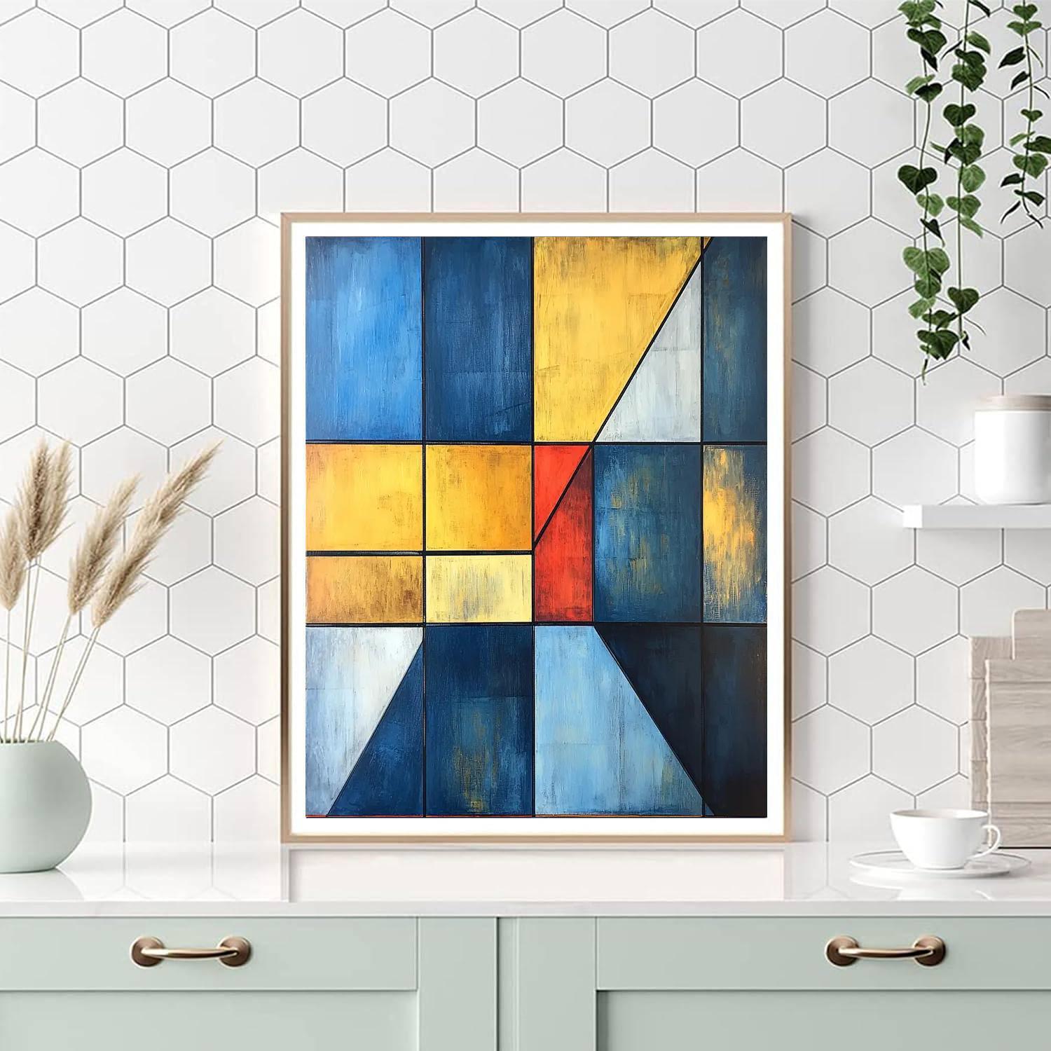 Piet Mondrian Inspired Harmonious Dreams  DIY Paint By Numbers