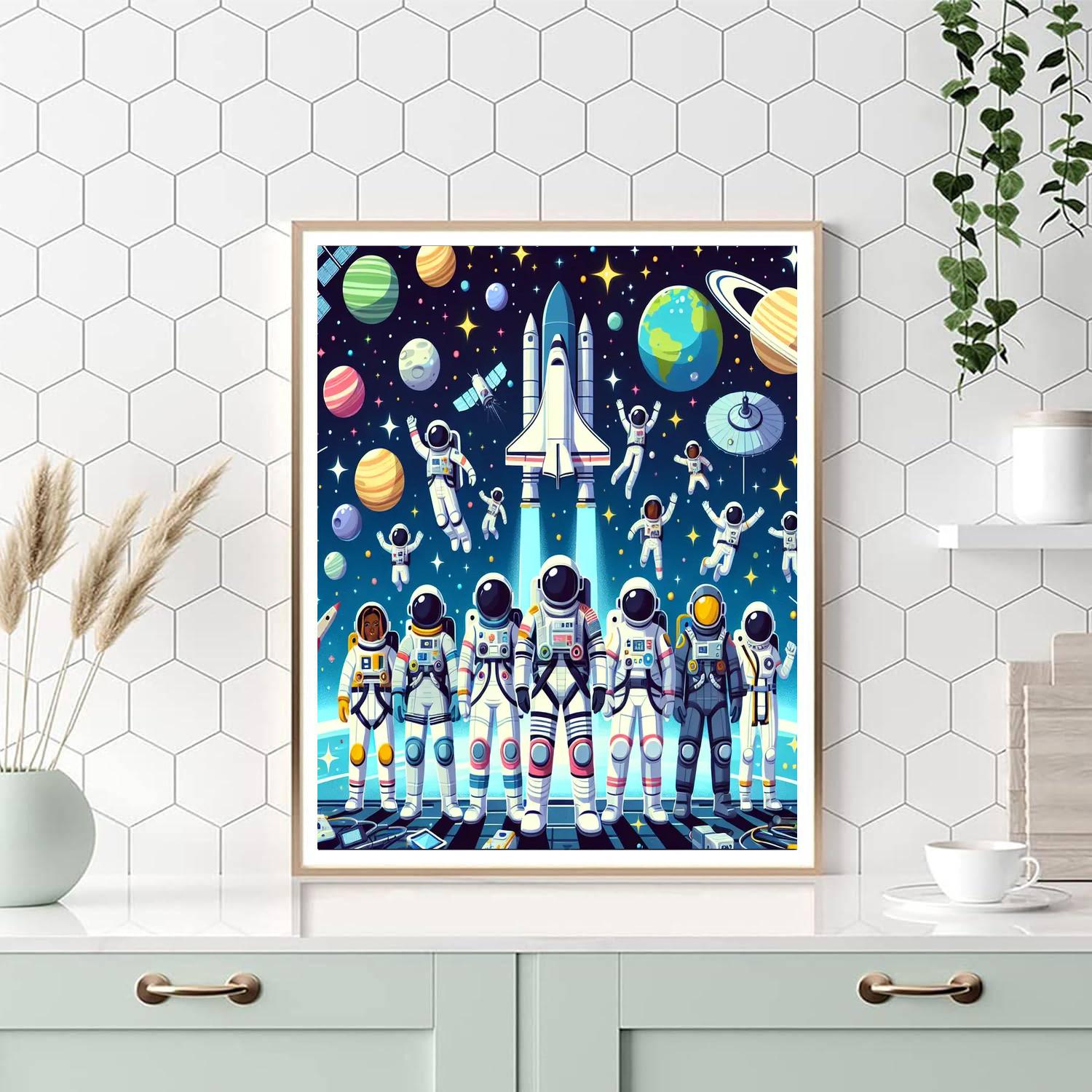 Friendly Space Mission Painting Number Kit