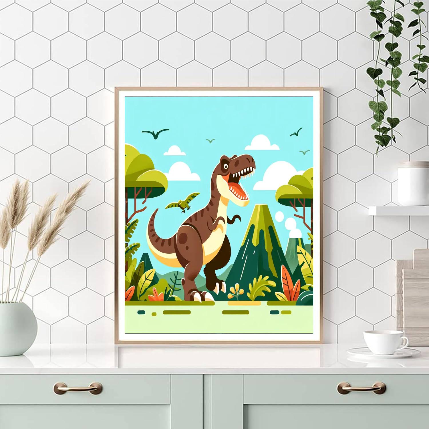 Dinosaur World Adventure Painting Number Kit