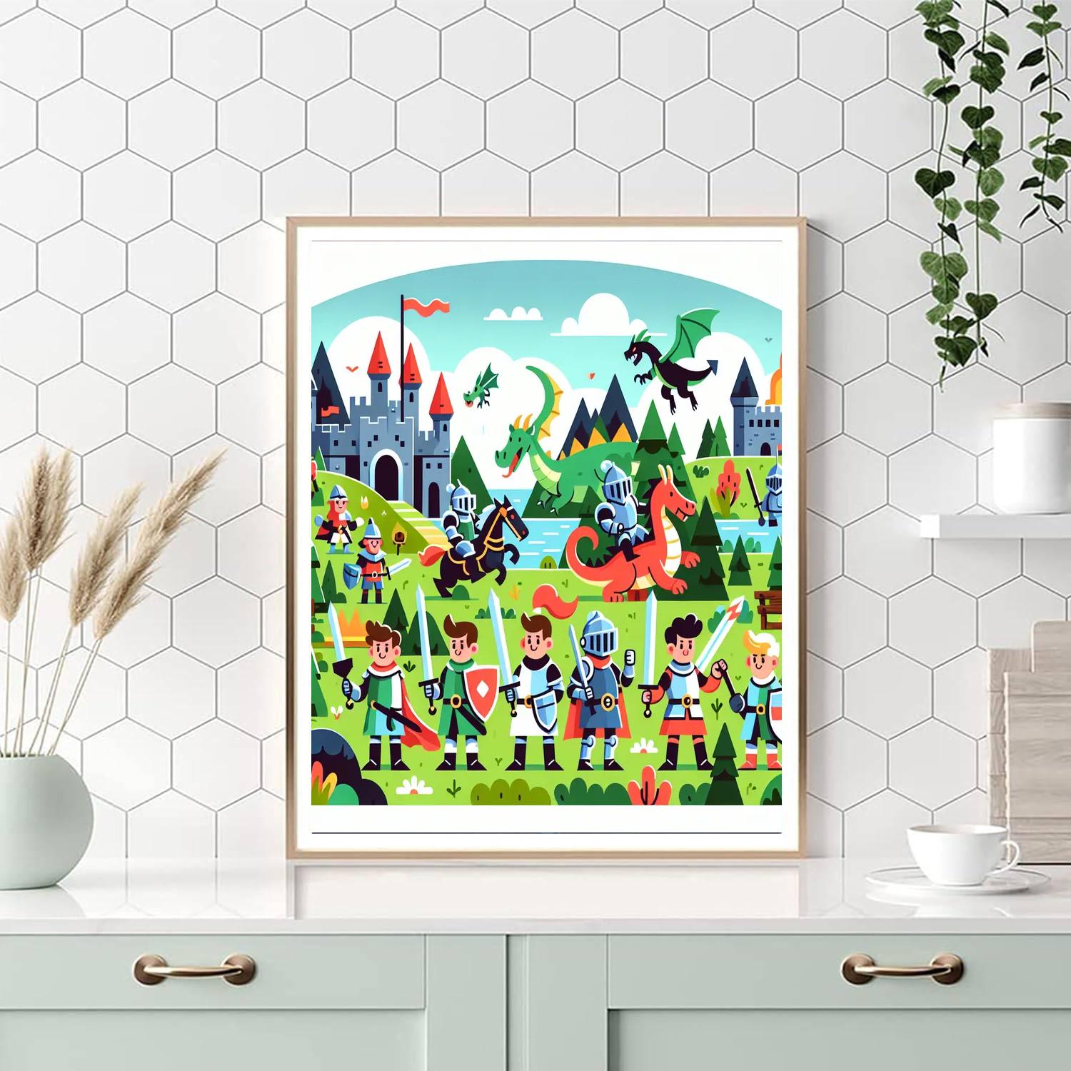 Brave Knights And Magical Quests Paint By Numbers Art