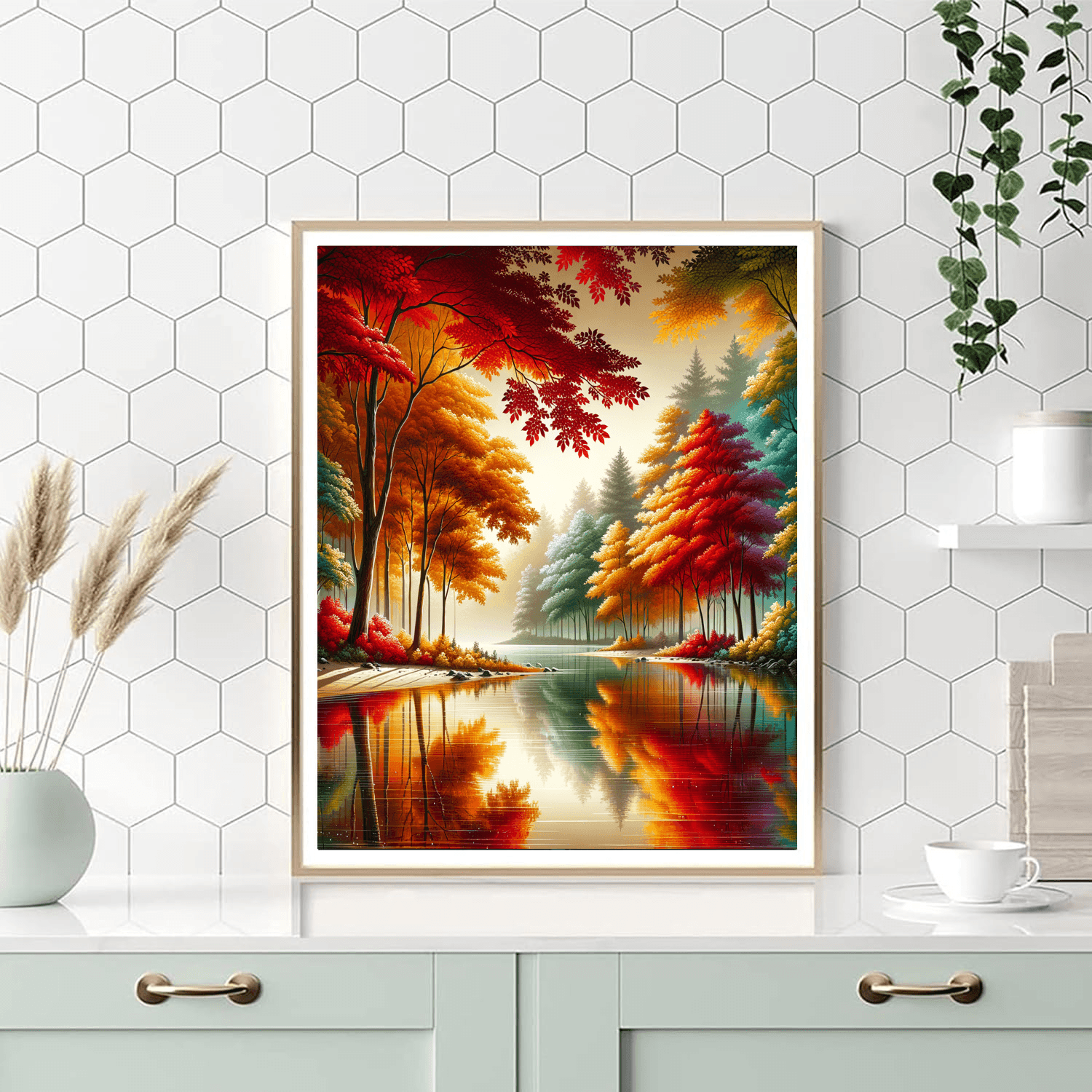 Tranquil Autumn Lake Paint By Color