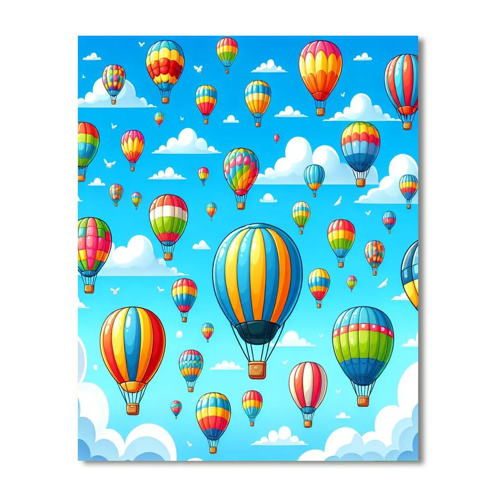 Fantasy Balloon Voyage DIY Paint By Numbers