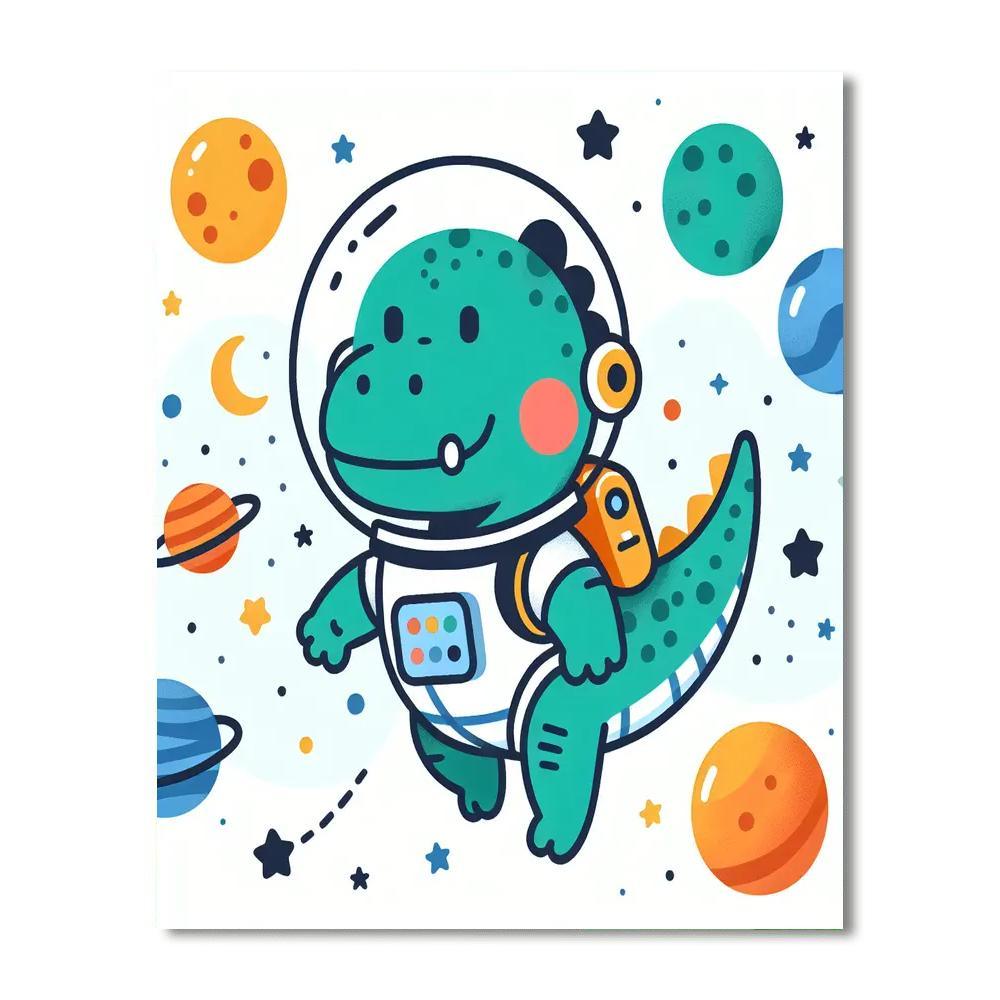 Space Dino Exploration DIY Paint By Numbers