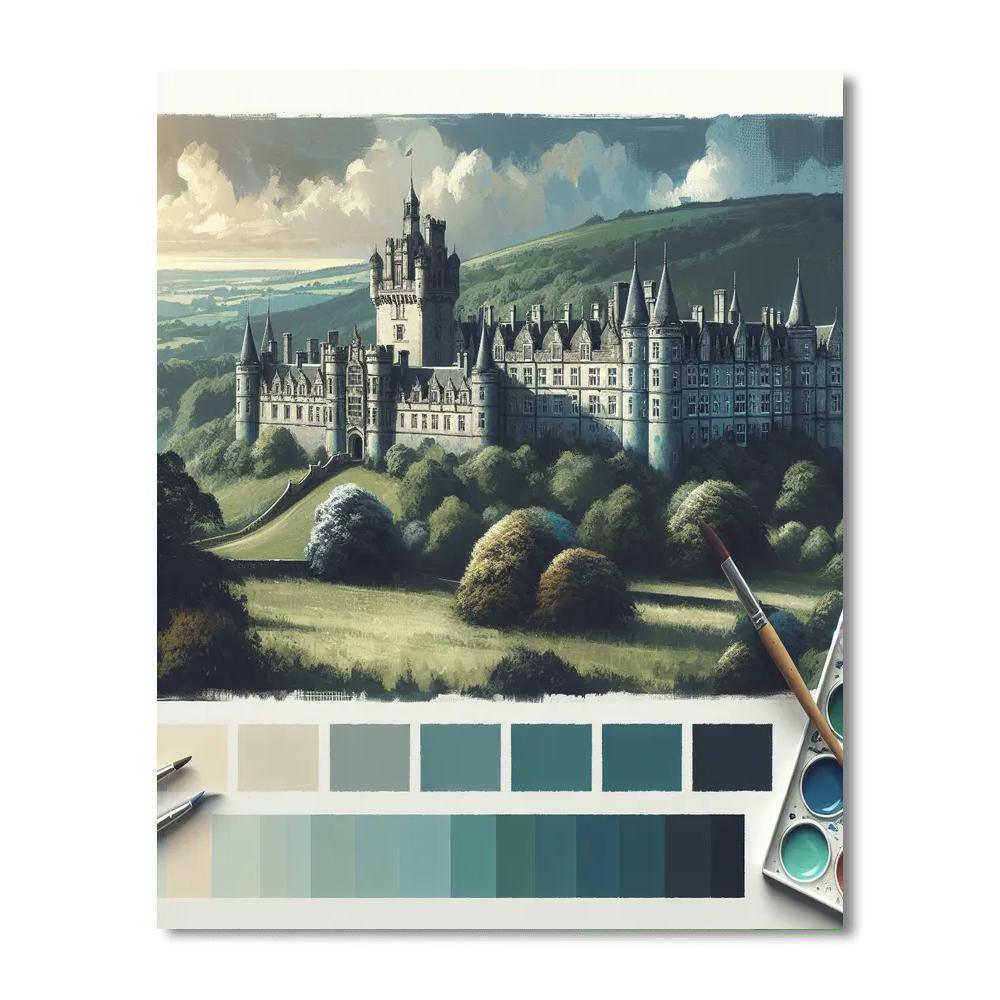 Historic Castle Grandeur Painting Number Kit