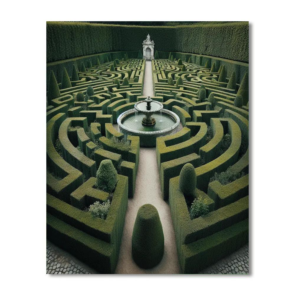 Exquisite French Garden Maze Painting Number Kit