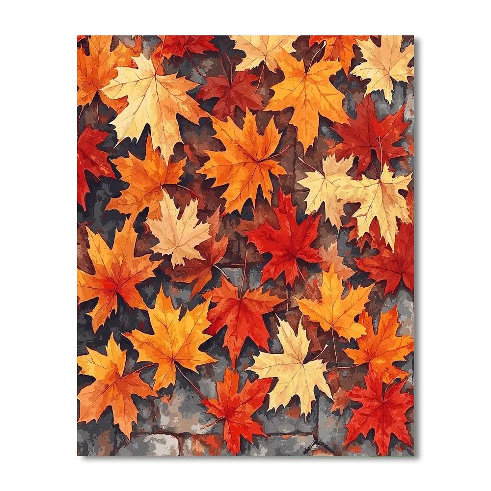 Leonardo Da Vinci Inspired Symphony Of Autumn Leaves  DIY Paint By Numbers