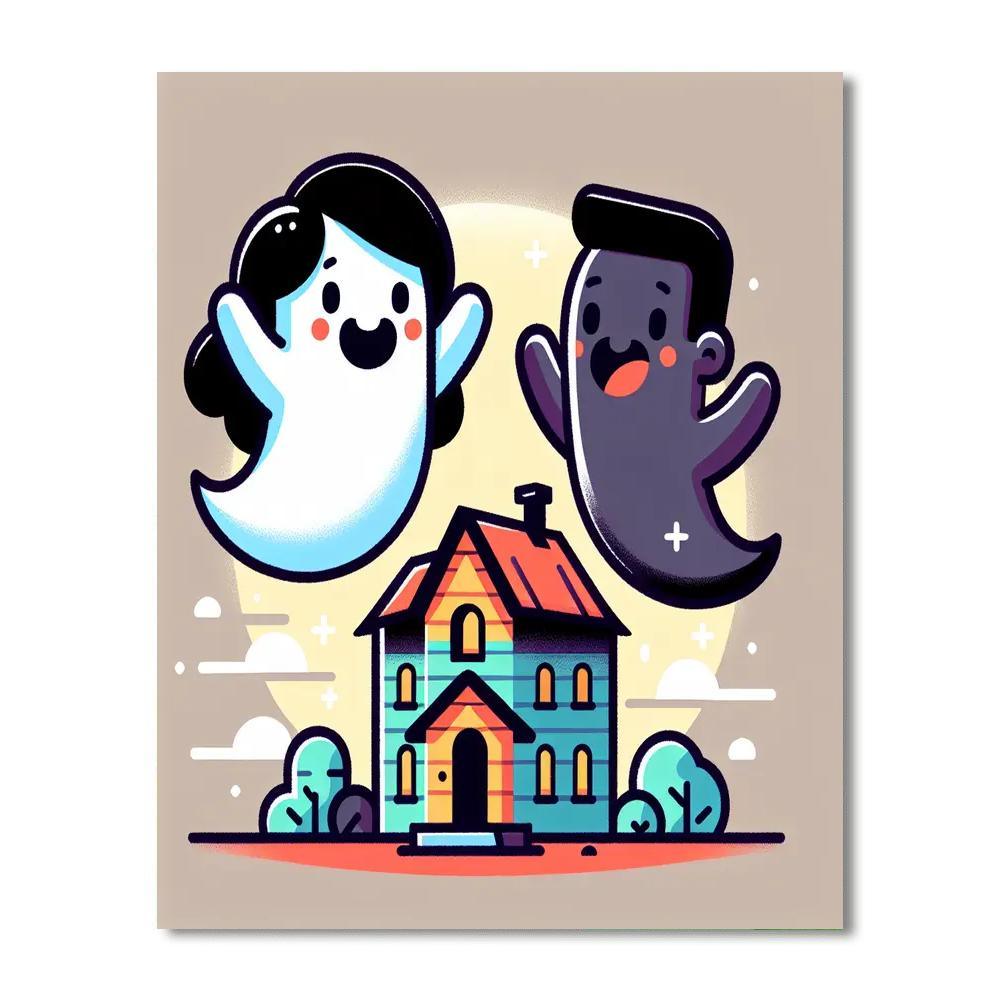 Spooky Ghosts DIY Paint By Numbers