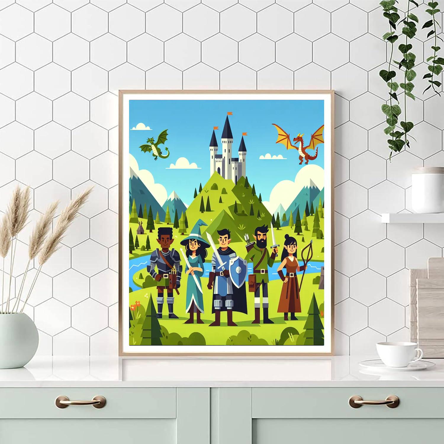 Medieval Adventure Realm DIY Paint By Numbers