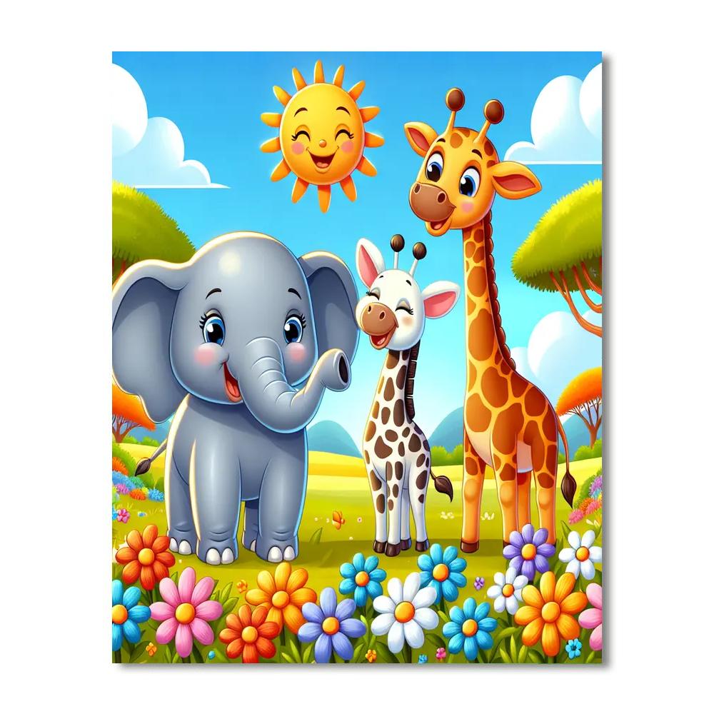 Charming Wildlife Expedition Number Painting