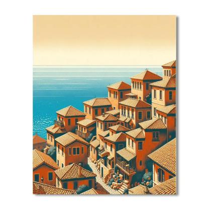 Sunny Mediterranean Escape Numbered Painting Kits