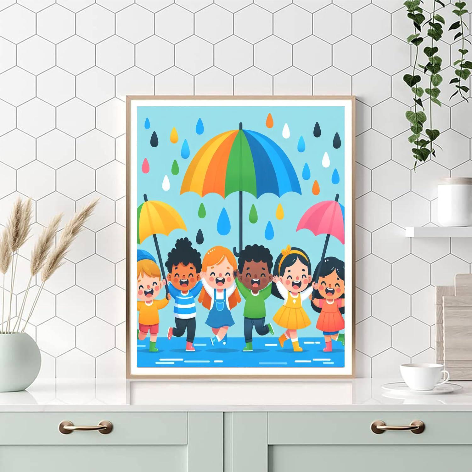 Rainy Day Play Paint By Numbers Art