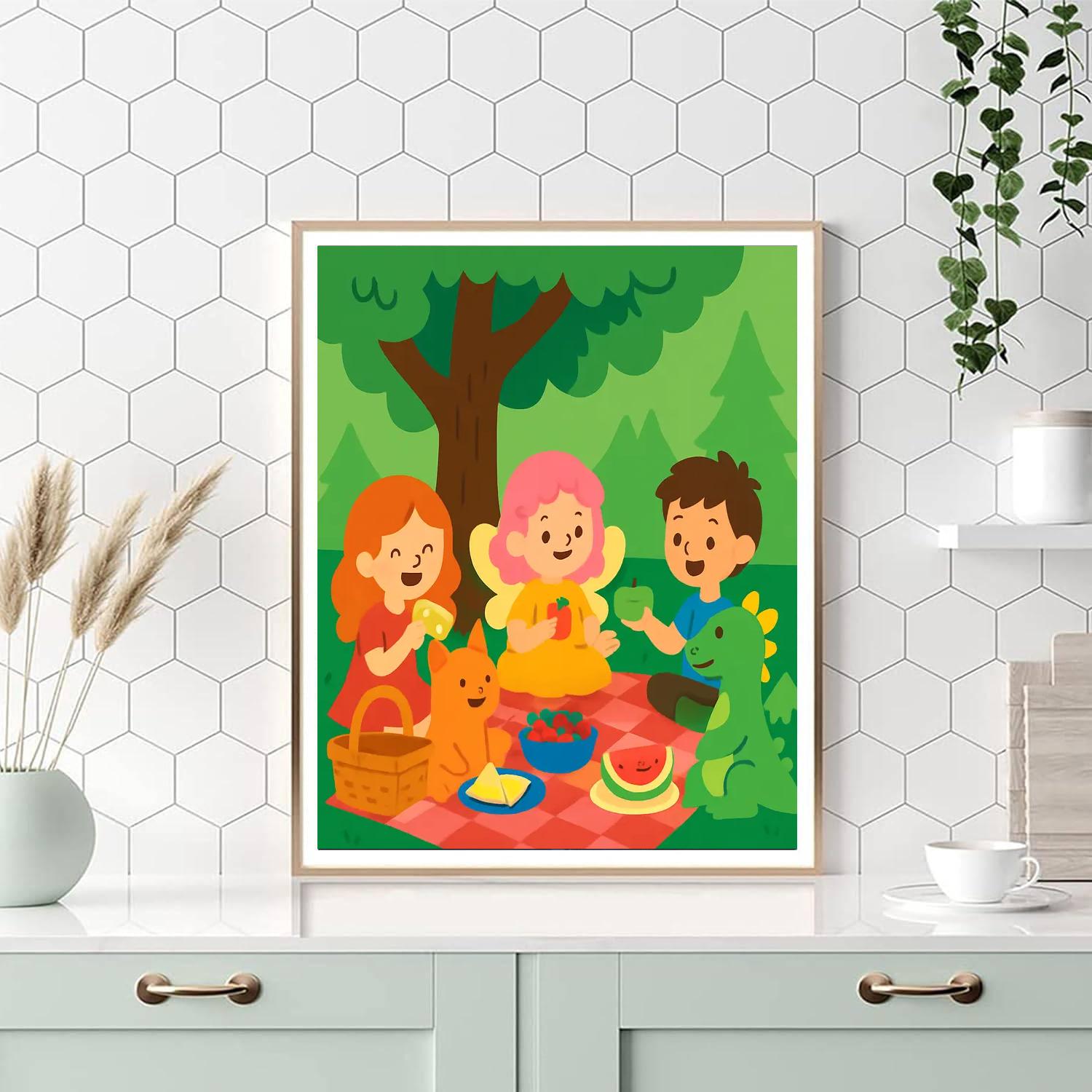 Forest Fairytale Picnic Paint By Number