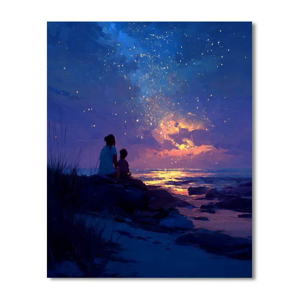 Starry Night With Mom Painting Number Kit