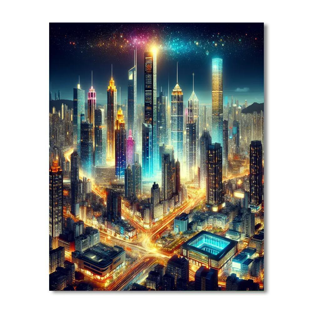 Ethereal Cityscape Paint By Numbers Art