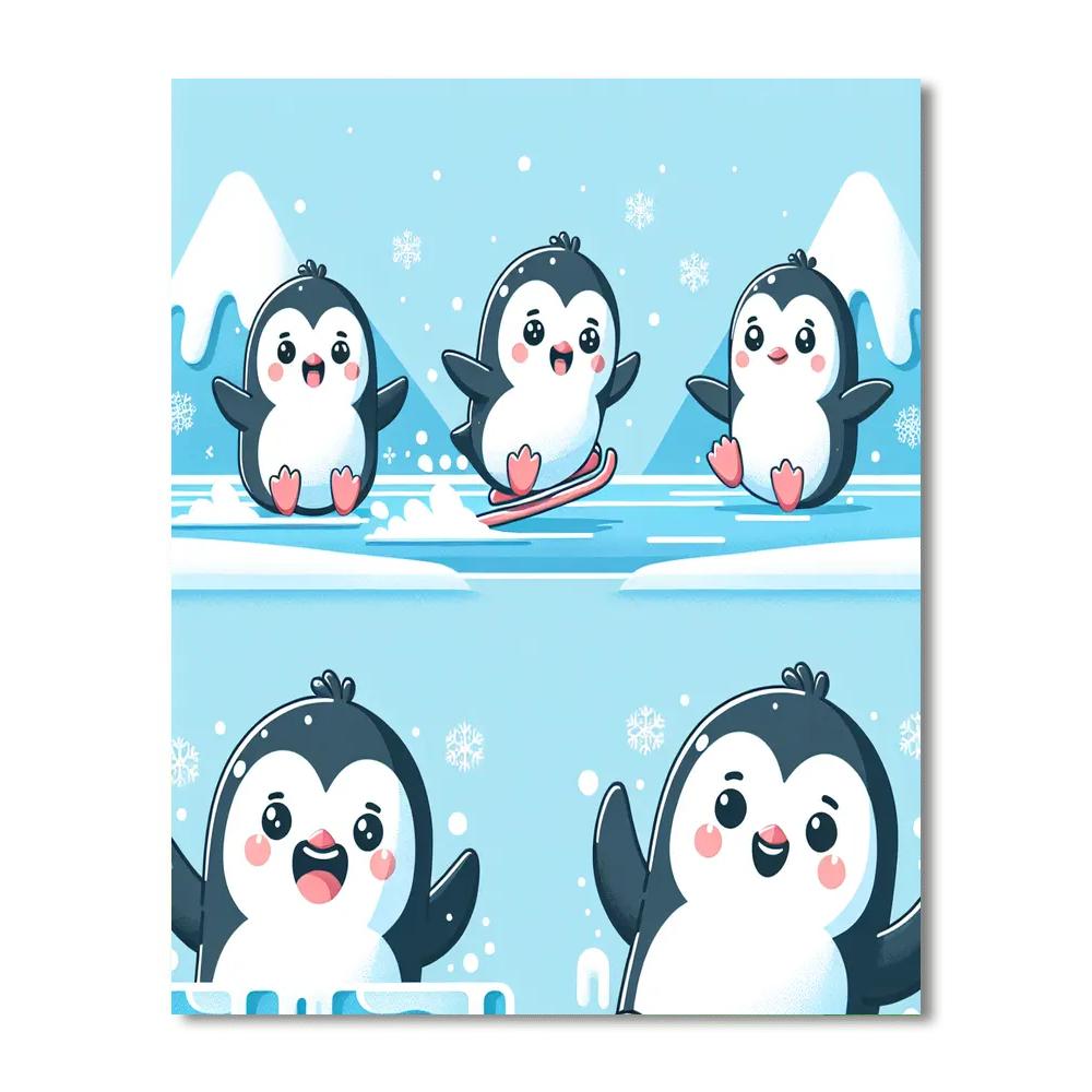 Penguin Ice Playground Painting By Numbers Kit