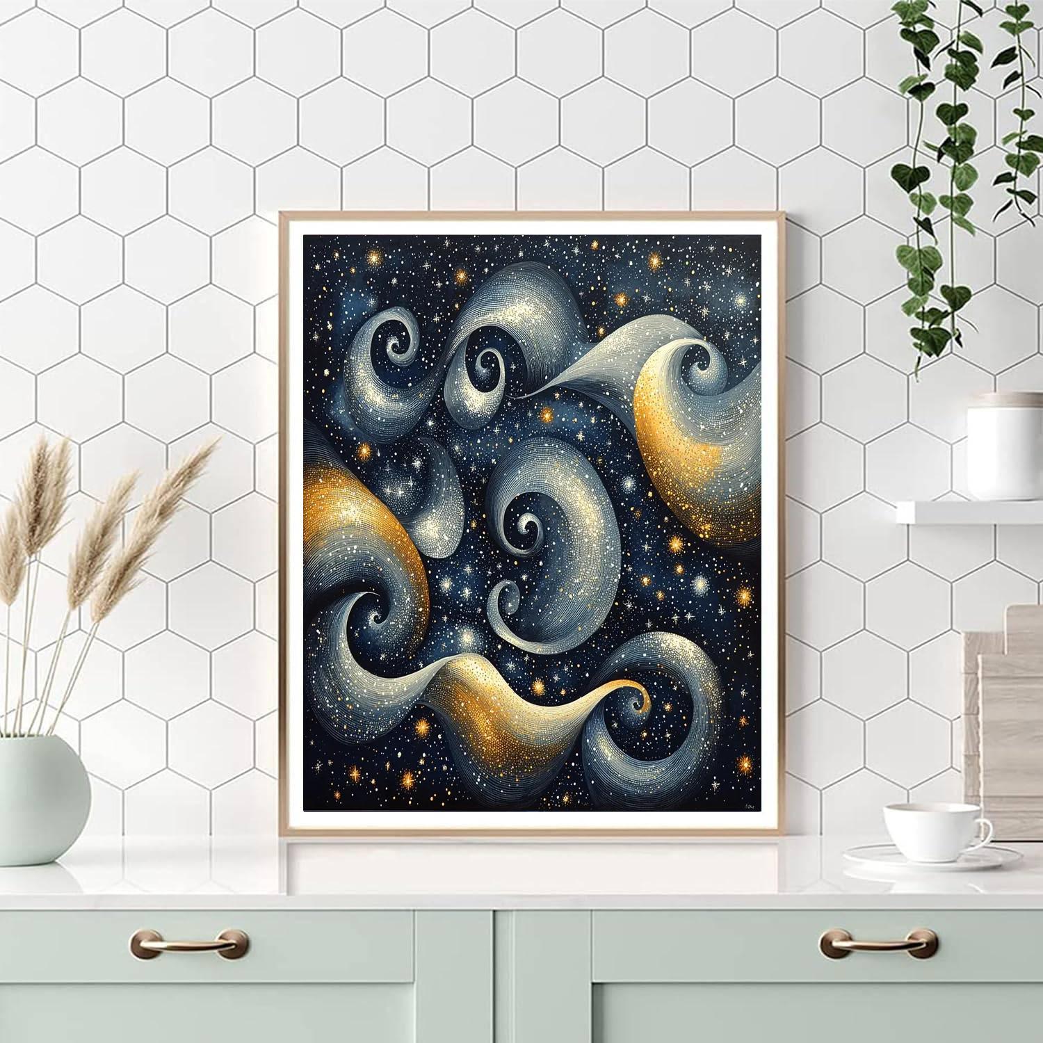 Georges Seurat Inspired Starry Night Whirlwind  DIY Paint By Numbers