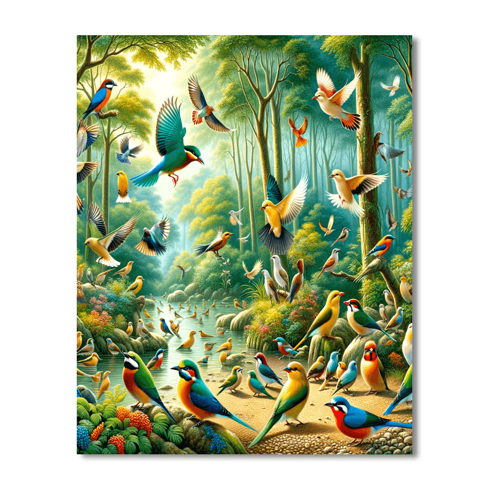 Colorful Bird Haven Paint By Number