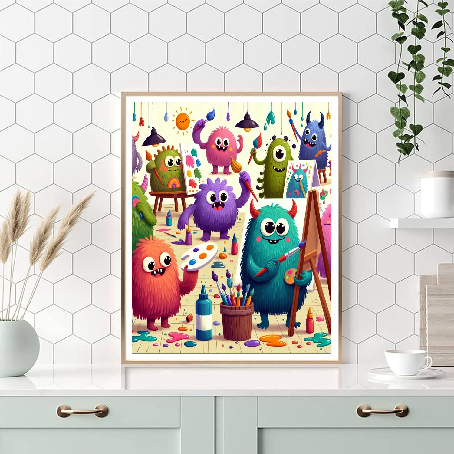 Artistic Monster Mayhem Paint By Numbers