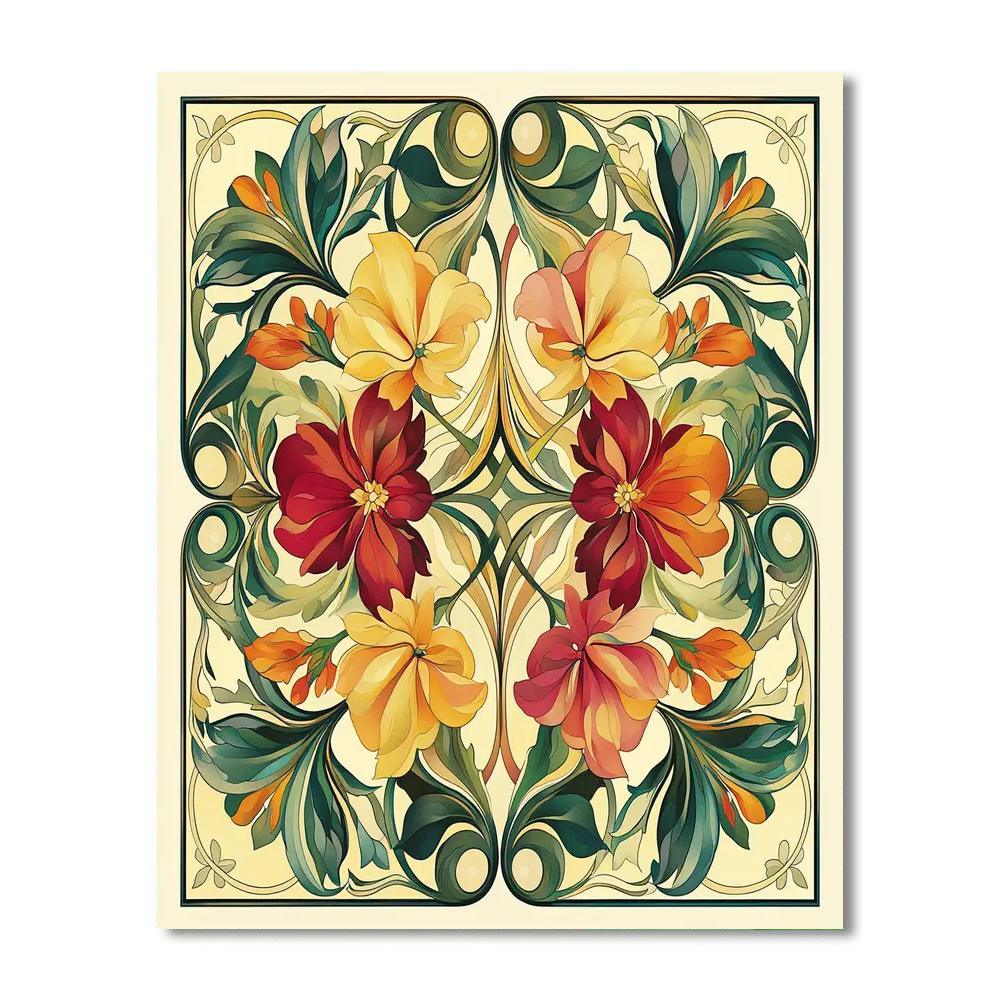 Alphonse Mucha Inspired Serene Symmetry  Painting Number Kit