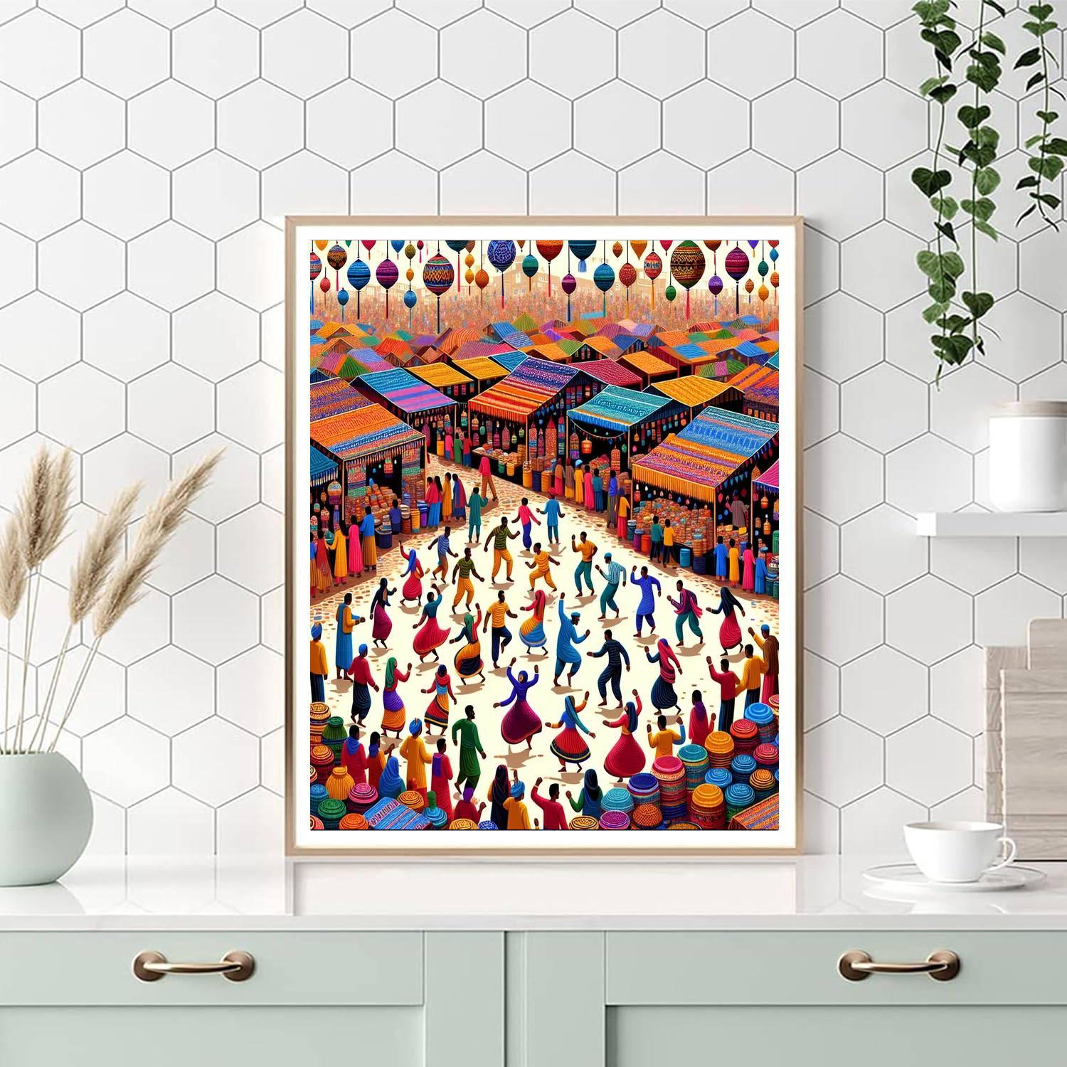 Vibrant Village Festival Paint By Numbers