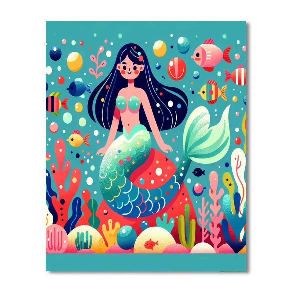 Whimsical Mermaid Paint By Numbers Art