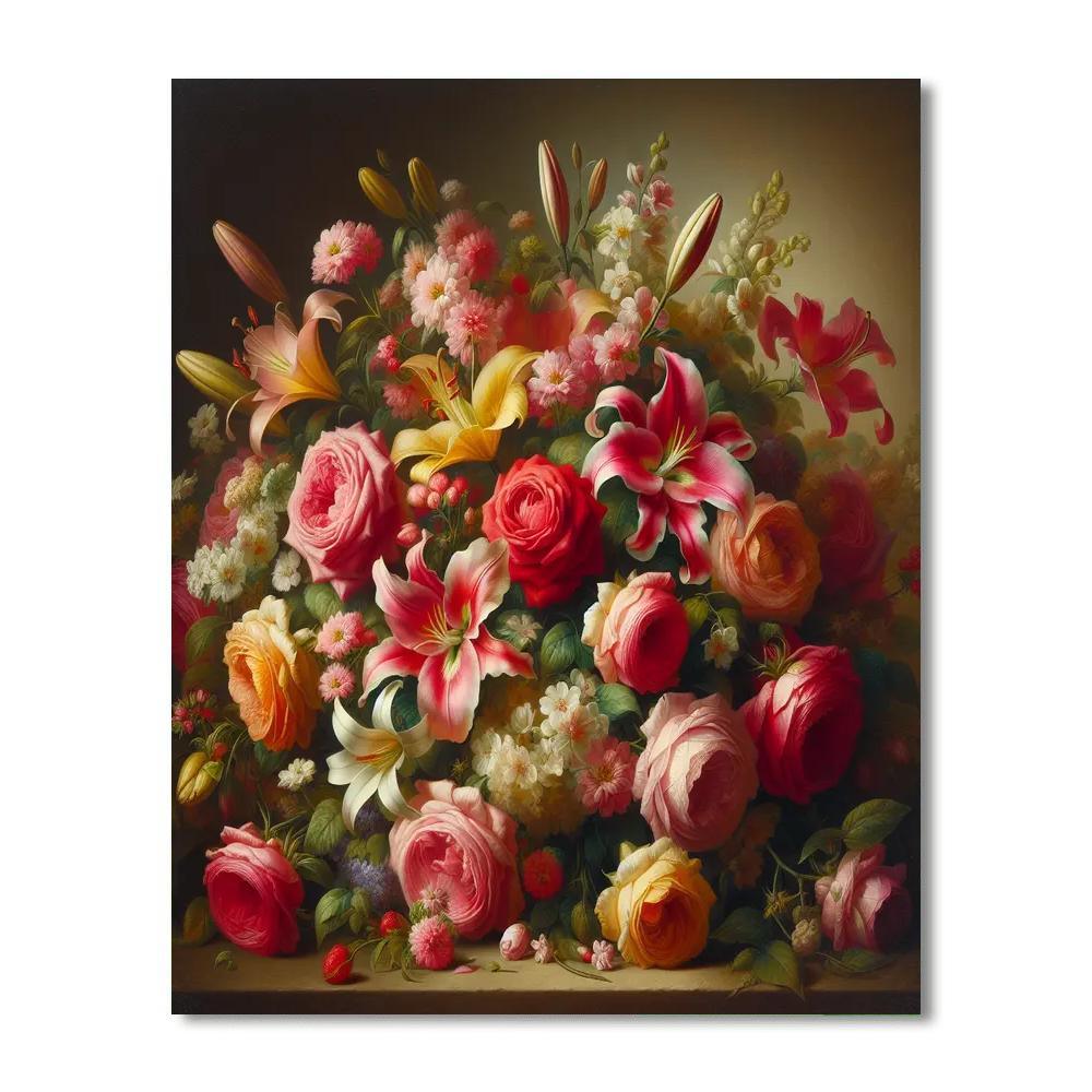 Floral Bouquet Still Life Number Painting