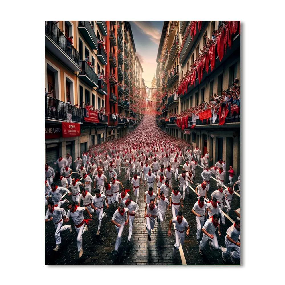 Festival Of San Fermín - Pamplona DIY Paint By Numbers