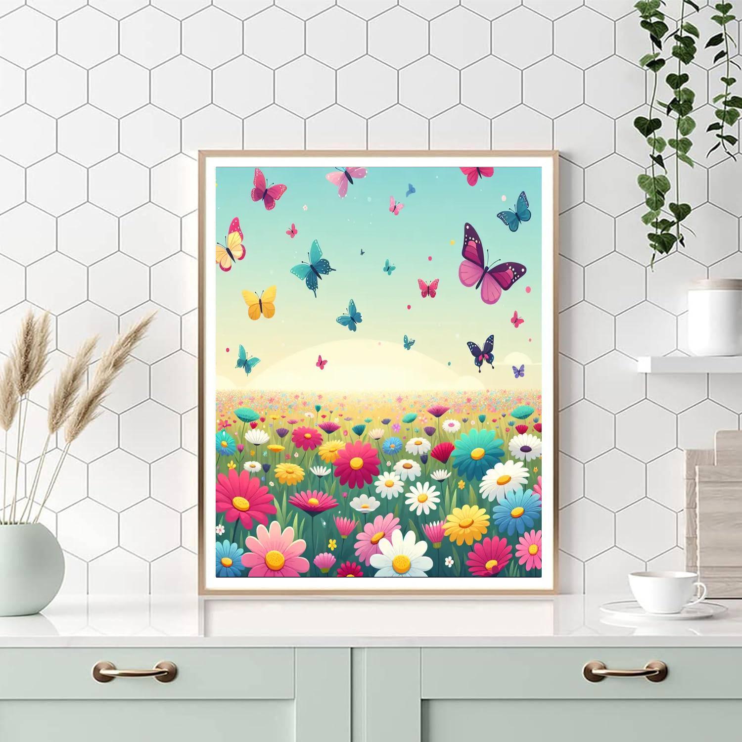 Butterfly Meadow Magic Painting Number Kit