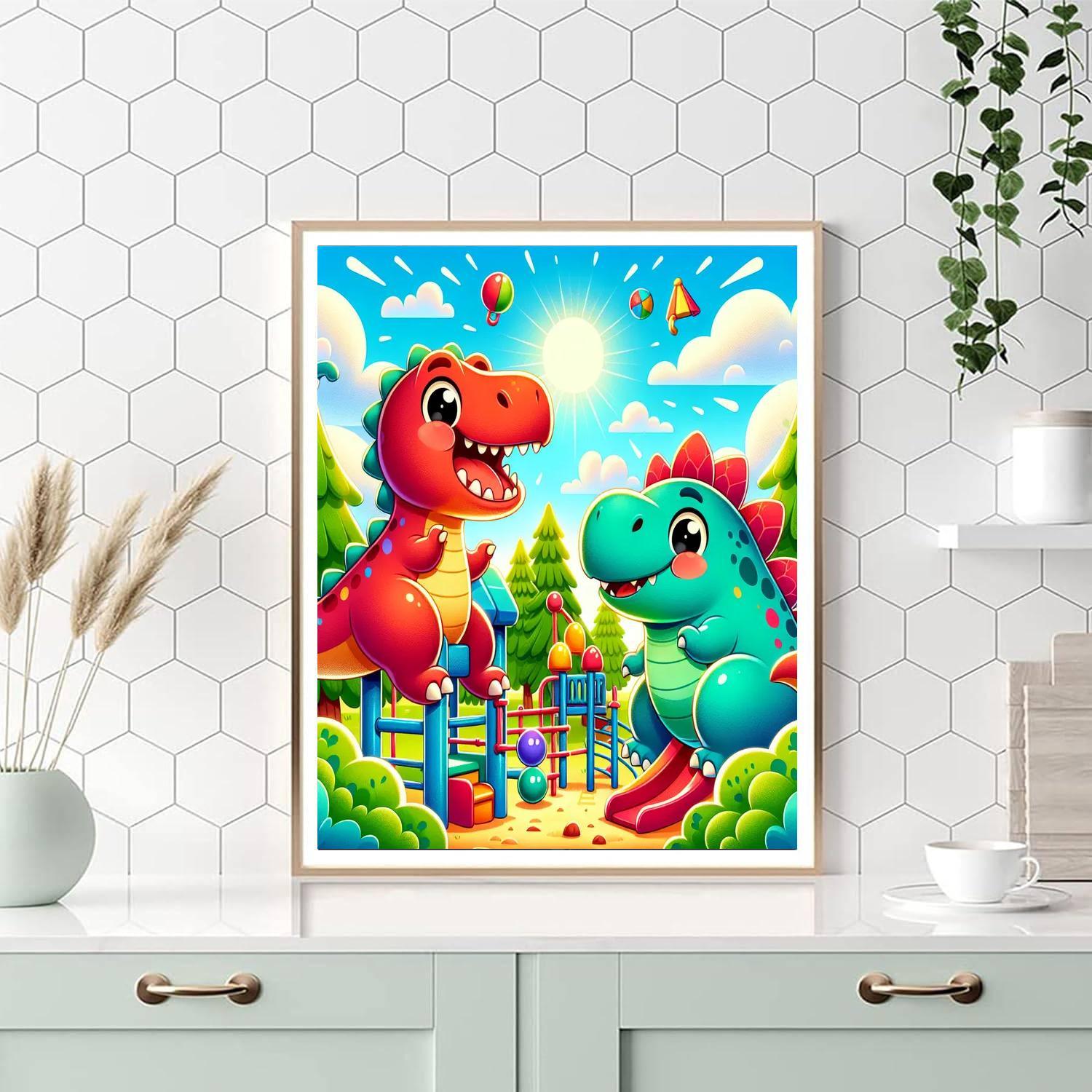 Dino-riffic Playground Paint By Number