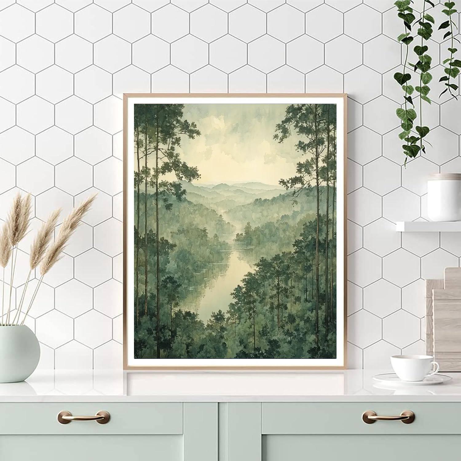 Zhao Mengfu Inspired Whispers Of The Treetops  Paint By Color