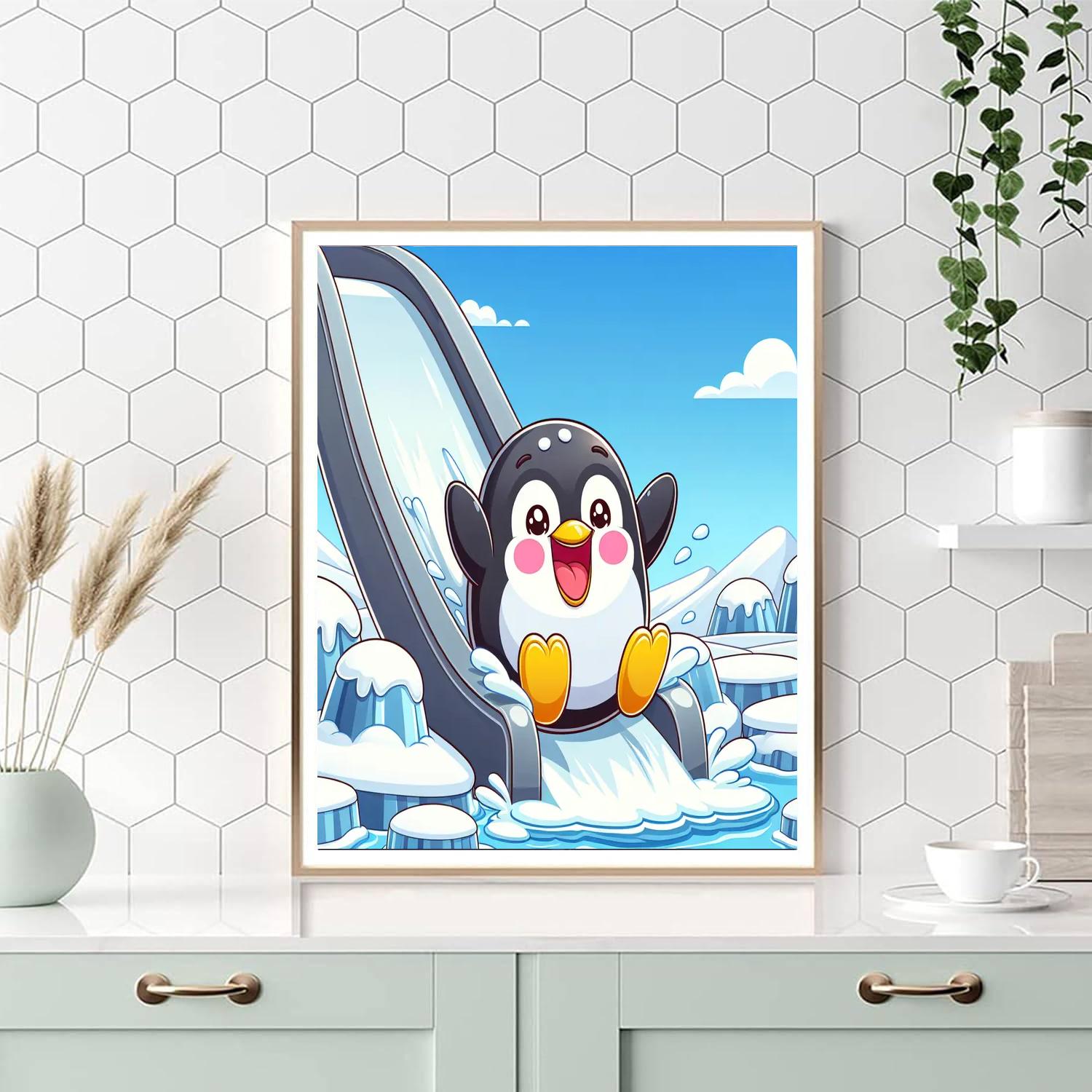 Excited Penguin Paint By Numbers Kits