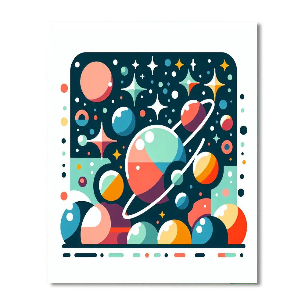 Cosmic Cartoon Cosmos Painting Number Kit