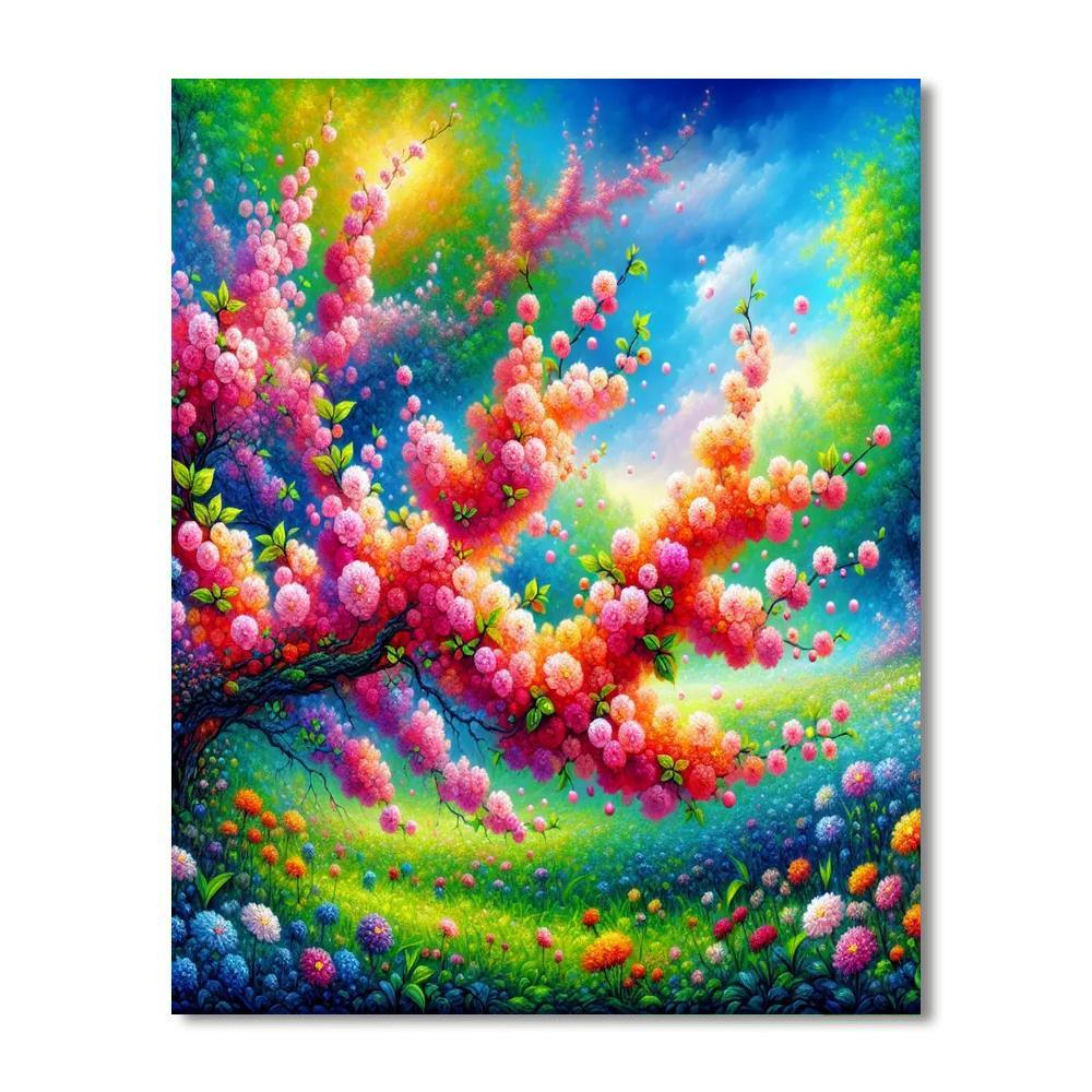 Springtime Blossom Retreat DIY Paint By Numbers