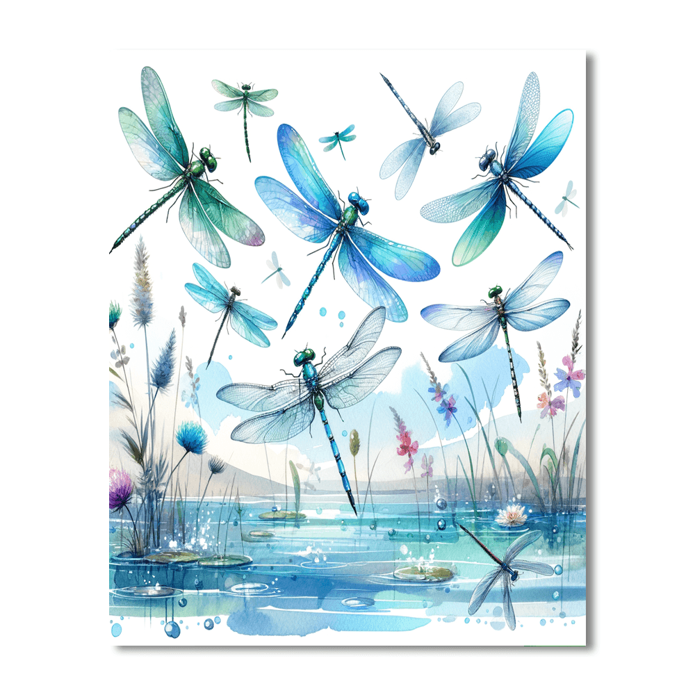 Dancing Dragonfly Delight - DIY Painting By Numbers Kit
