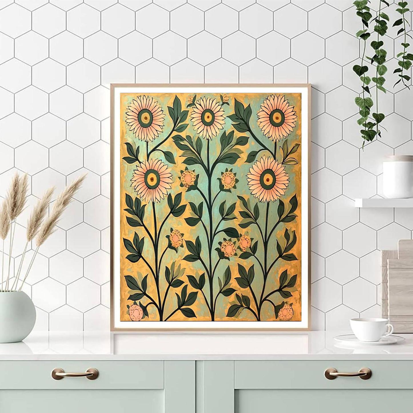 Nandalal Bose Inspired Serenade Of Flora  Painting Number Kit