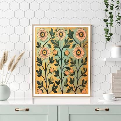 Nandalal Bose Inspired Serenade Of Flora  Painting Number Kit