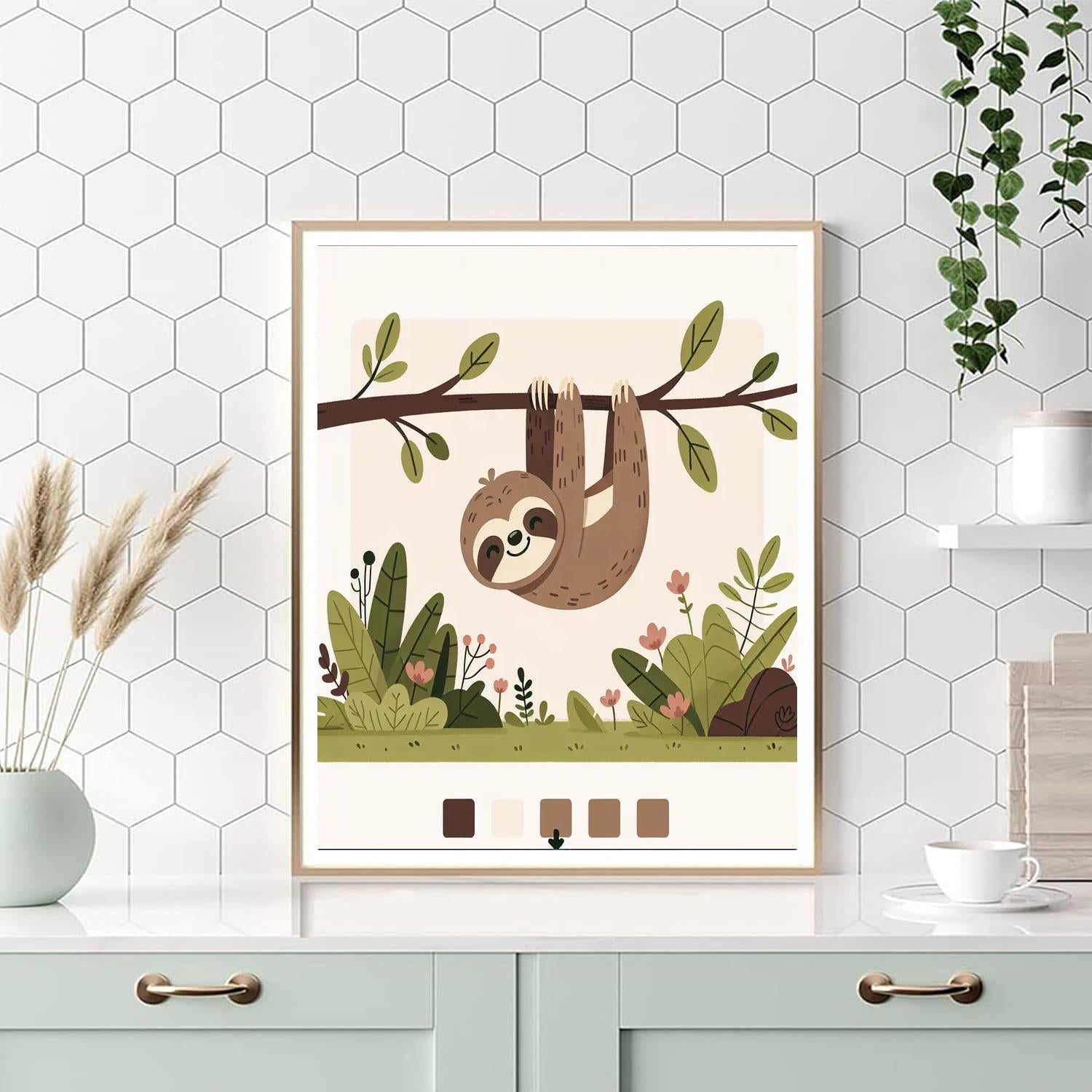 Sunshine Sloth Numbered Painting Kits