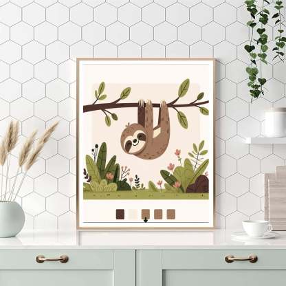 Sunshine Sloth Numbered Painting Kits