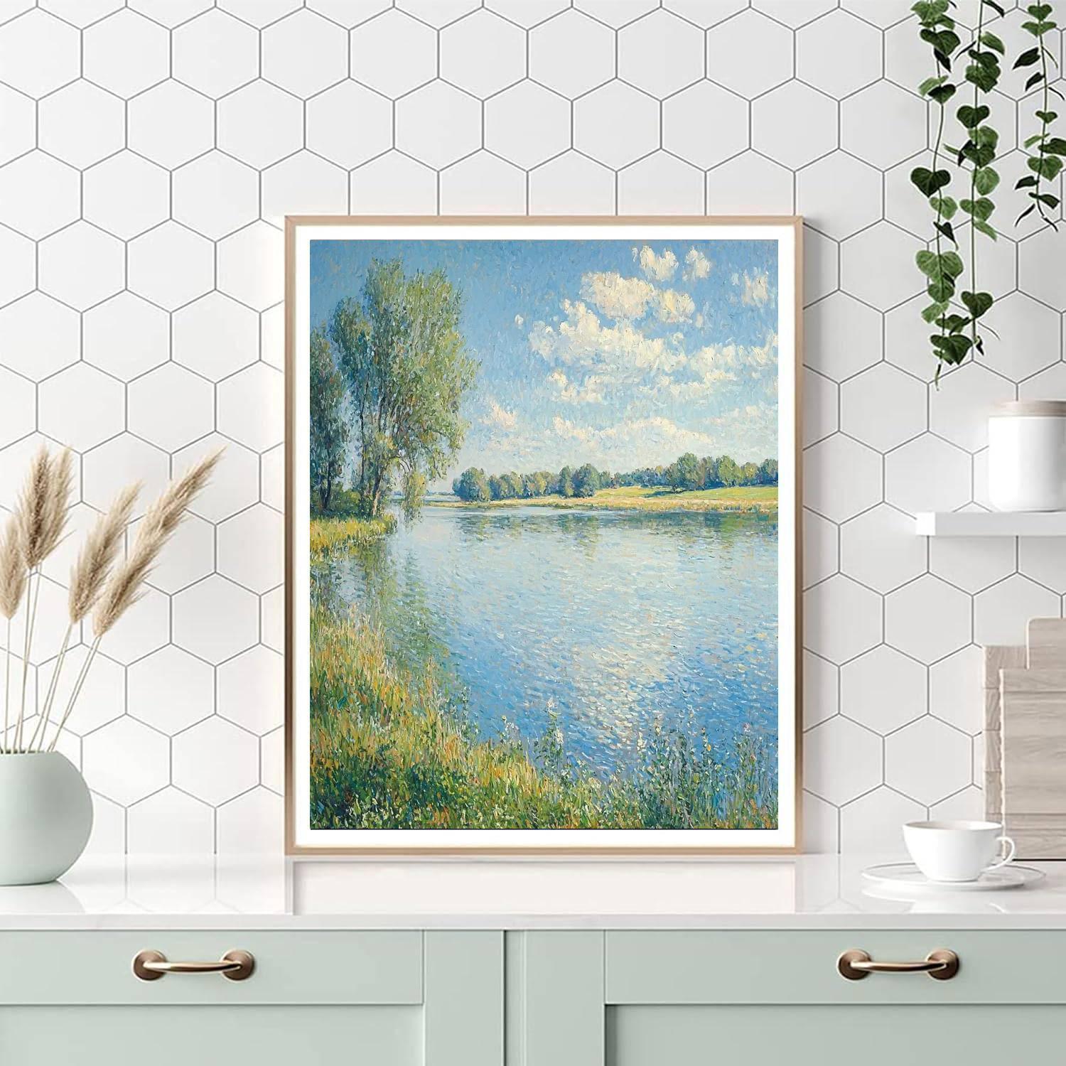 Alfred Sisley Inspired Quiet Lake Reflections  Paint By Numbers