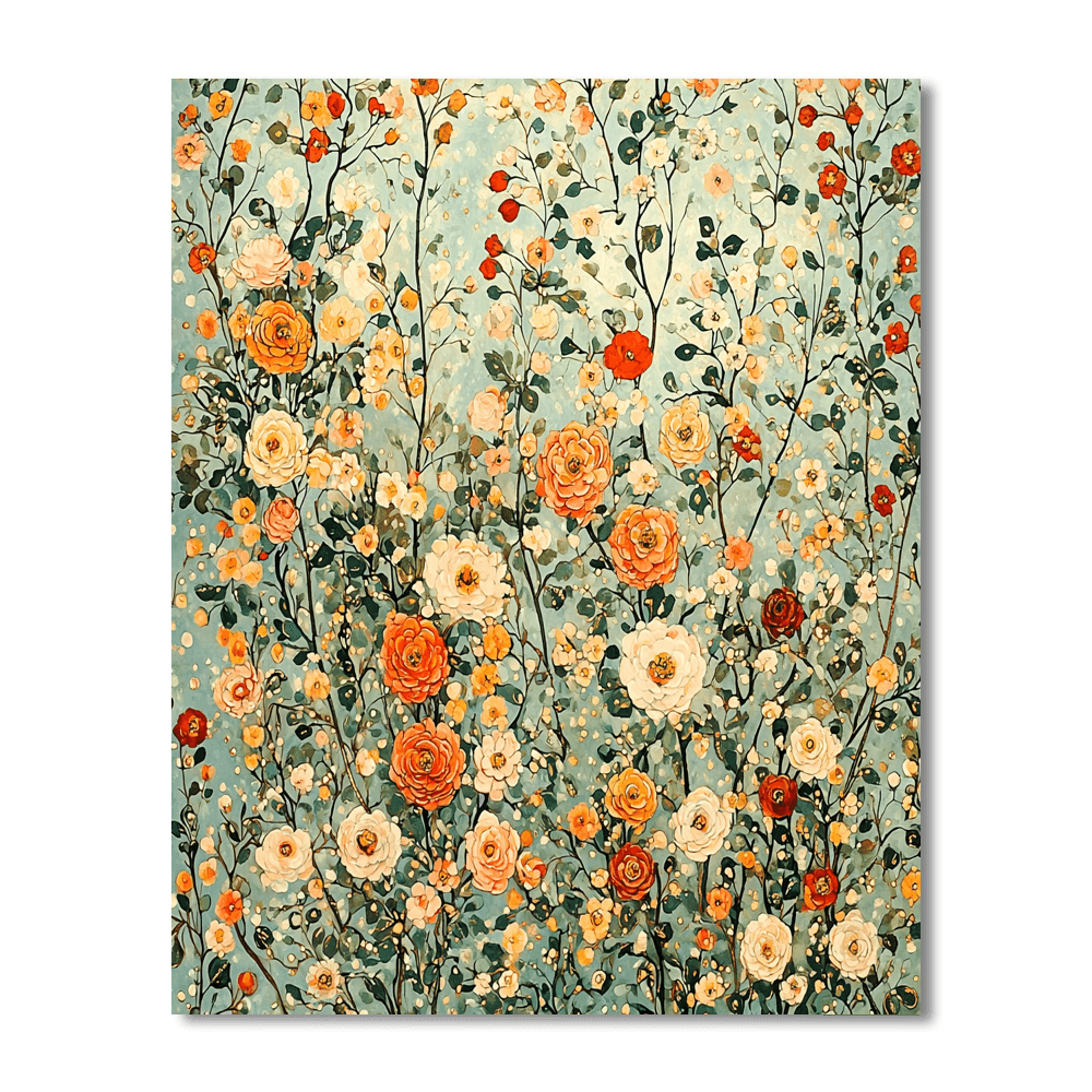 Gustav Klimt Inspired Elegant Floral Fusion  Paint By Numbers