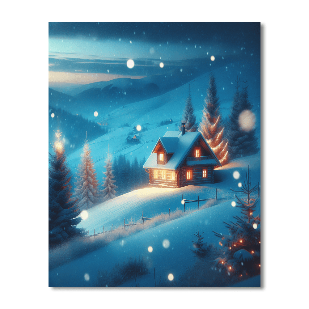 Dreamy Winter Landscape Painting Number Kit