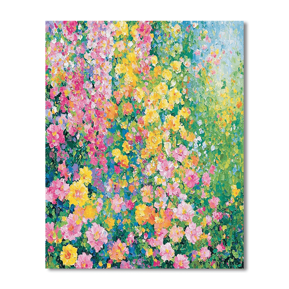 Monet Inspired Vibrant Garden Blossoms  Painting By Numbers Kit