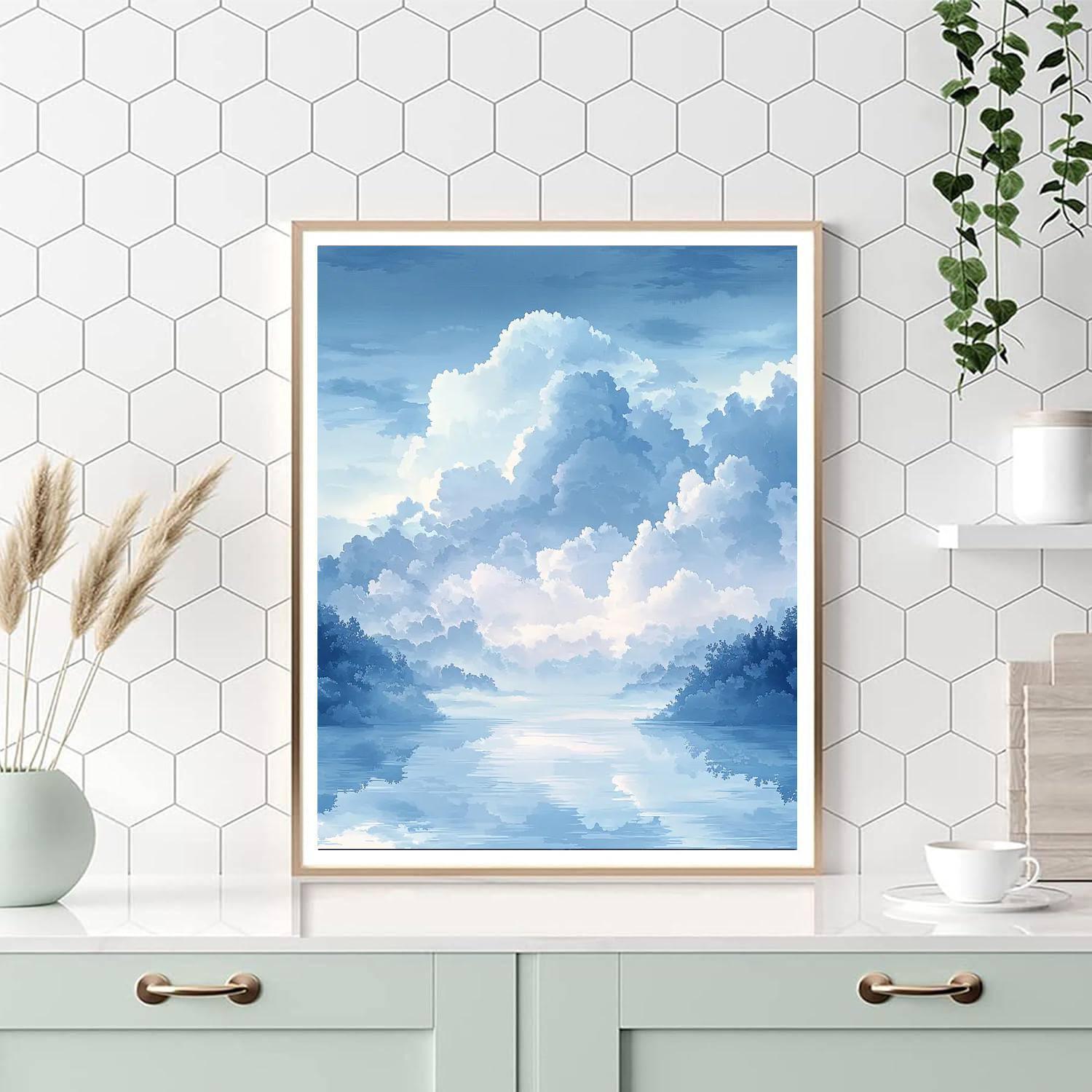 Hiroshige Inspired Celestial Clouds  Paint By Numbers Kits