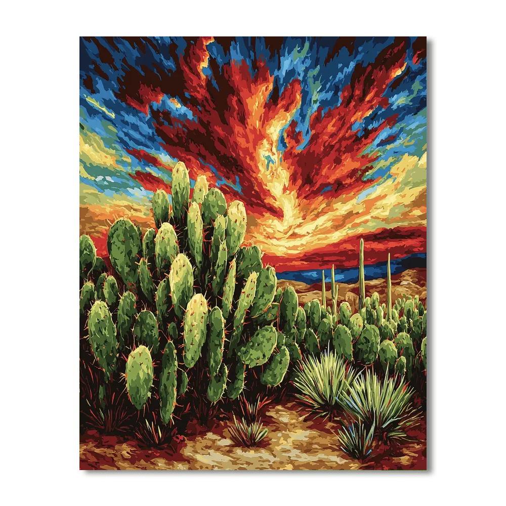 Frida Kahlo Inspired Resilience Of The Cactus Heart  Painting Number Kit